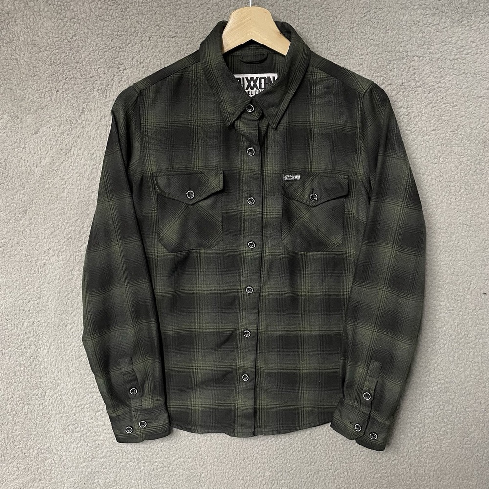 Dixxon Flannel Co Something Obscene Flannel Women Small Green Plaid Button Shirt